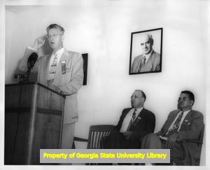 W. H. Crawford speaking at a Steelworkers District 35 Conference, Alcoa, Tennessee, October 6, 1951.