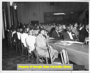 African American delegates to the Mississippi Labor Council convention, Jackson, Mississippi, April 1958.