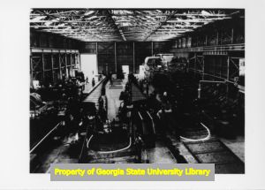 Interior of an Atlantic Steel Company building, Atlanta, Georgia.