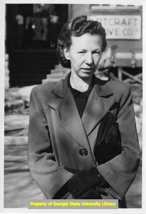 Artcraft Glove Company employee Flora Stevens, discharged for union involvement, Johnson City, Tennessee, 1949.