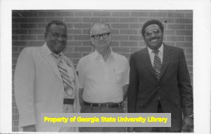 Claude Ramsay and two others at Teamster's Hall, September 1982.