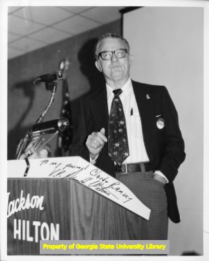 Claude Ramsay speaking at an IBEW event, Jackson, Mississippi, August 1976.