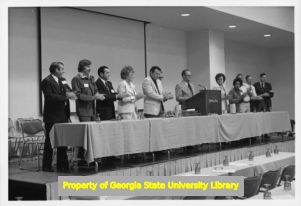 Head table at Mississippi AFL-CIO convention, Jackson, Mississippi, 1976.