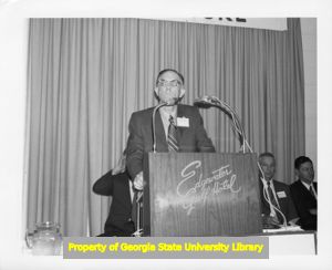 Thomas Knight speaking at Mississippi AFL-CIO convention, Biloxi, Mississippi, July 1970.
