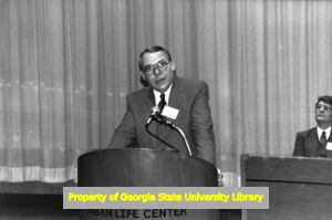 Bruce Thrasher addressing 8th Collective Bargaining conference, Atlanta, Georgia, June 1, 1984.
