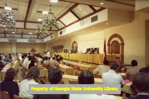 Audience and head table at Mississippi AFL-CIO 11th biennial convention, Jackson, Mississippi, May 1982.