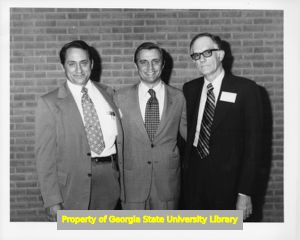 James Jackson, Walter Mondale, and Thomas Knight at Mississippi AFL-CIO convention, Jackson, Mississippi, 1974.