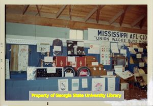 Portion of Mississippi AFL-CIO booth at the State Fair, Jackson, Mississippi, October 1968.