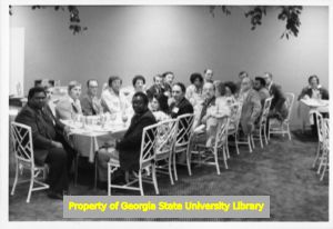 Mississippi AFL-CIO convention attendees at a reception, Jackson, Mississippi, 1976.
