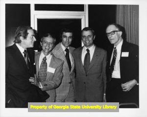 Walter Mondale, Thomas Knight, and others at Mississippi AFL-CIO reception, Jackson, Mississippi 1974.