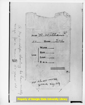 Fulton Bag and Cotton Mill payroll from for 60 hours of work