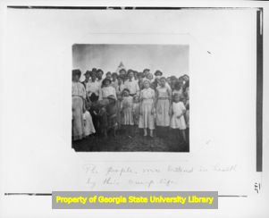 Fulton Bag and Cotton Mill workers' families in the strike camp