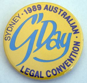G' Day [button], 1989