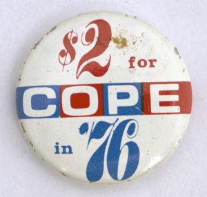 $2 for COPE in '76 [button], 1976