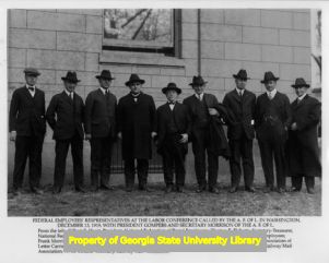 Federal Employee' Representatives at the Labor Conference called by the American Federation of Labor in Washington, 1919