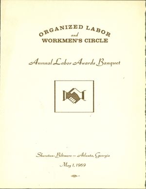 Organized Labor and Workmen's Circle Annual Awards Banquet May 1, 1969