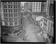 Aerial view of parade in downtown Atlanta, 1943