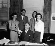 Atlanta Community Chest presentation to Mayor William Hartfield (seated)
