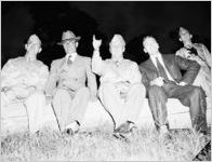 Governor Gene Talmadge observing Georgia State National Guard maneuvers, 1940s