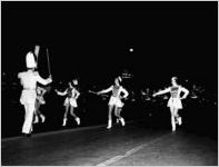 Christmas parade (?): Unidentified high school band