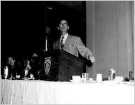 Governor Eugene Talmadge speaking to Atlanta Junior Chamber of Commerce