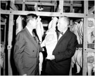 Governor Herman Talmadge at Talmadge Farms (curing hams)