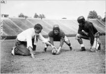 University of Georgia football players and a coach, Athens, Georgia, 1939