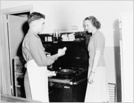 Couple making breakfast, Atlanta, Georgia, 1946