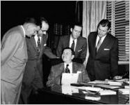 Governor Herman Talmadge with unidentified group, Atlanta, Georgia, 1955