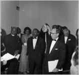 Martin Luther King, Jr. and Jacob Rothschild at the Nobel Peace Prize recognition dinner, National Conference of Christians and Jews, Dinkier Plaza Hotel, Atlanta, Georgia, January 27, 1965