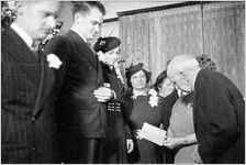 Modest wedding ceremony at bride's home, typical of the World World II era, Georgia, 1939