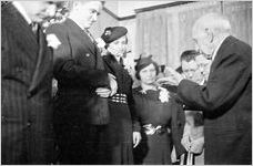 Modest wedding ceremony at bride's home, typical of the World World II era, Georgia, 1939
