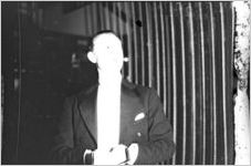 Lawrence Tibbett, famous American baritone, backstage at the Municipal Auditorium, Atlanta, Georgia, November 9, 1934