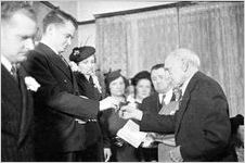 Modest wedding ceremony at bride's home, typical of the World World II era, Georgia, 1939