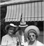 People standing in front of the Hind-Clarke Dairy Ice Cream Stand, Aina Haina Valley, Honolulu, Hawaii, 1930s
