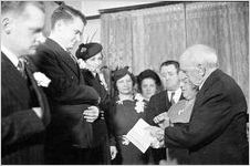 Modest wedding ceremony at bride's home, typical of the World World II era, Georgia, 1939