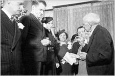 Modest wedding ceremony at bride's home, typical of the World World II era, Georgia, 1939
