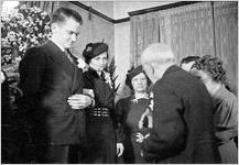 Modest wedding ceremony at bride's home, typical of the World World II era, Georgia, 1939