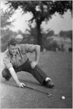 Golfer, Frank Stiedle, playing in the semi-final bracket of the inaugural Southern States Four Ball Championship, Atlanta Athletic Club, Decatur, Georgia, October 15, 1937
