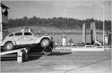 Earl "Lucky" Teter's stunt driving group, the Hell Drivers, performing at Lakewood Park, Atlanta, Georgia, April 9, 1938