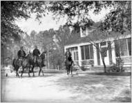 Mounted hunting party returns to the main house, Ichauway Plantation, Baker County, Georgia, 131
