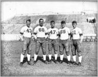 Georgia Tech Yellow Jackets football players in uniform, Atlanta, Georgia, 1930