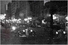 Peachtree Street at night, downtown Atlanta, Georgia, 1937