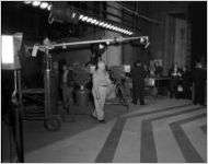 Preparations for the Coke Time with Eddie Fisher Show at the Tower Theater, 1956