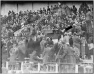 President Roosevelt addressing a crowd at Grant Field, 1935