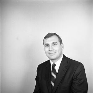 Portrait photo of Citizens and Southern Bank employee Gene Rackley, 1968