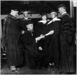William Randolph Hearst receiving honorary degree from Thornwell Jacobs, president of Oglethorpe University, Atlanta, Georgia, 1927.