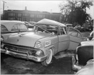Wrecked police automobile