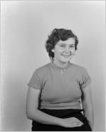 June Whitten, Bookkeeping Department.  Portrait photograph made for the Fulton National Bank of Atlanta, January 18, 1955