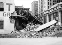 Collapsed building, Ivy Street, 1949